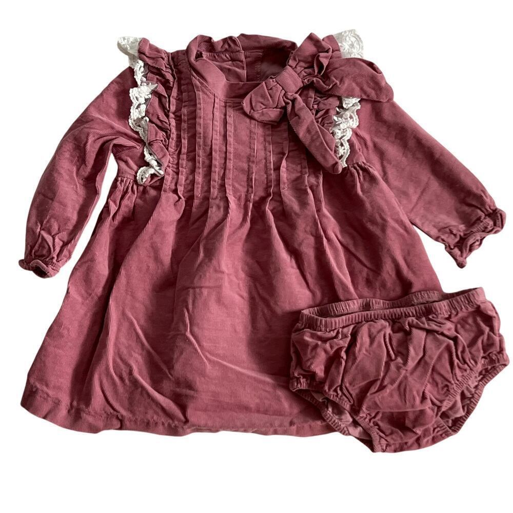 Bonnie Baby Corduroy Float Dress with Trousers Size 12 Months Girls 2-piece